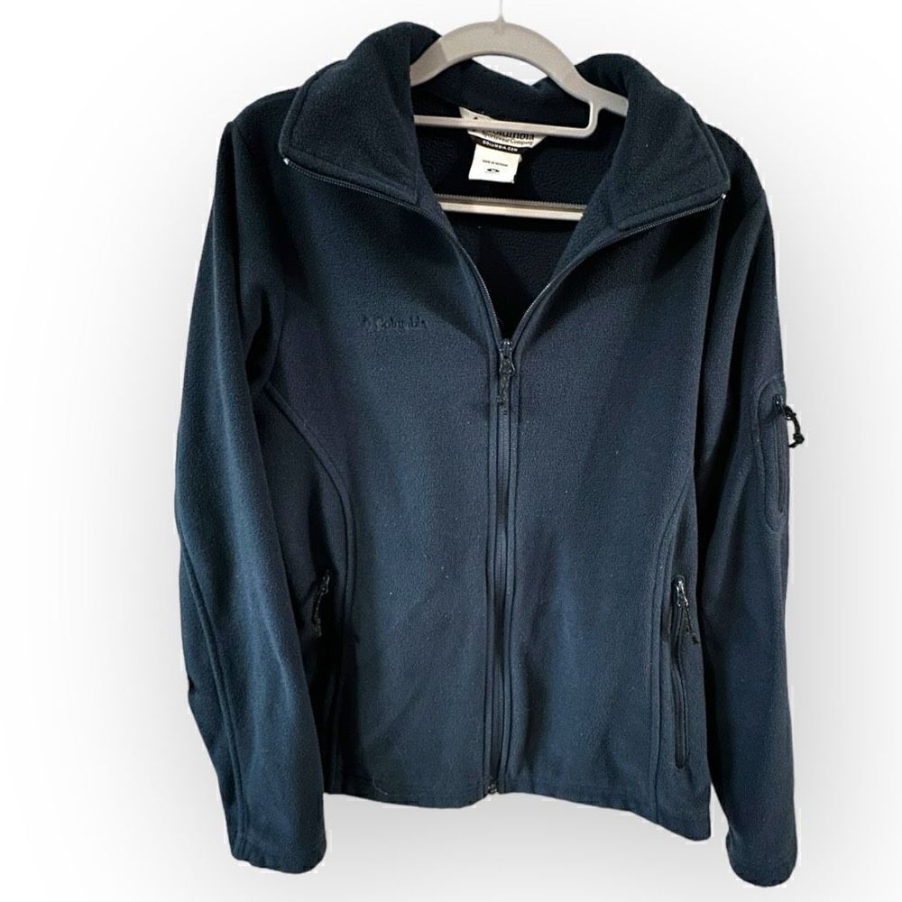 Columbia full zip fleece jacket blue women’s size medium polyester